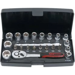 KSTOOLS 23-tlg. Steckschlüssel-Set Bit-Satz Superlock Mini 1/4 Zoll KS Tools