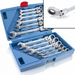 BITUXX 12 Teiliges Ratschenschlüssel Ratschen Ringschlüssel Knarren Ratschen 72 Zähne / 5 Grad Rückstellwinkel / Größen 6mm Bis 19mm