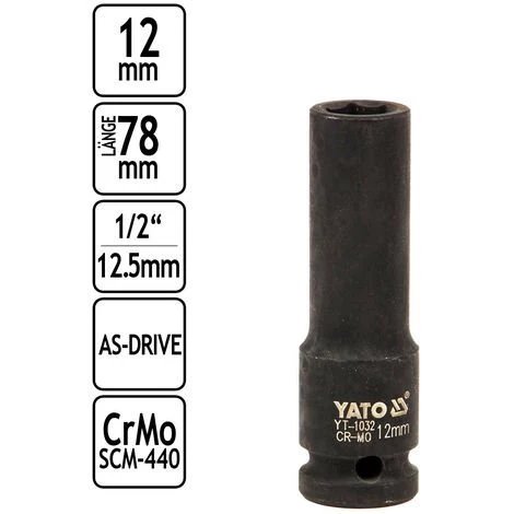 TOYA Kraftschrauber-Einsatz Für Schlagschrauber 12 Mm Lang 4 TOYA Kraftschrauber-Einsatz Für Schlagschrauber 12 Mm Lang – Bild 2