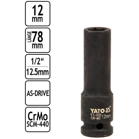 TOYA Kraftschrauber-Einsatz Für Schlagschrauber 12 Mm Lang 6 TOYA Kraftschrauber-Einsatz Für Schlagschrauber 12 Mm Lang – Bild 4