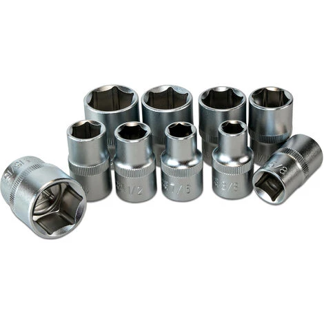 BGS TECHNIC 10-tlg Steckschlüssel Satz 1/2" KURZ ZOLL Werkzeug Nuß Set Sechskant Nüße ZÖLLIG 4 BGS TECHNIC 10-tlg Steckschlüssel Satz 1/2" KURZ ZOLL Werkzeug Nuß Set Sechskant Nüße ZÖLLIG – Bild 2