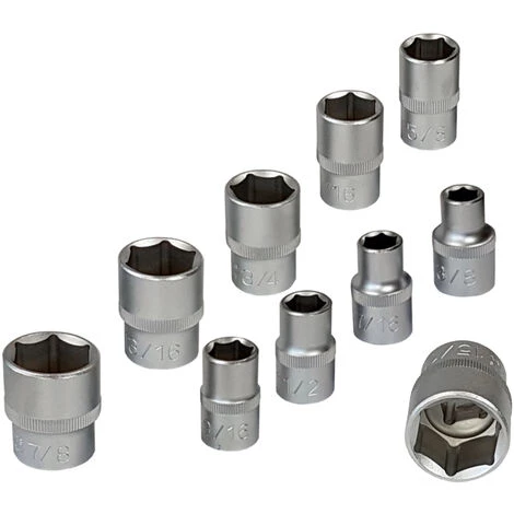 BGS TECHNIC 10-tlg Steckschlüssel Satz 1/2" KURZ ZOLL Werkzeug Nuß Set Sechskant Nüße ZÖLLIG 5 BGS TECHNIC 10-tlg Steckschlüssel Satz 1/2" KURZ ZOLL Werkzeug Nuß Set Sechskant Nüße ZÖLLIG – Bild 3