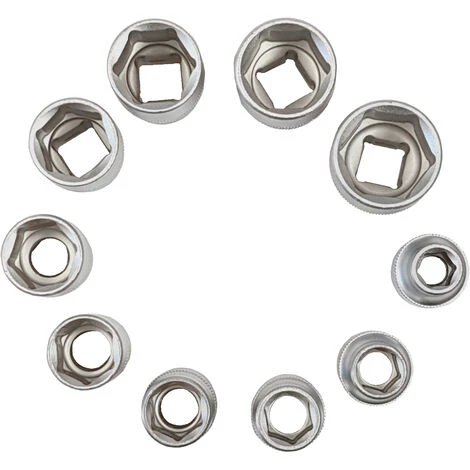 BGS TECHNIC 10-tlg Steckschlüssel Satz 1/2" KURZ ZOLL Werkzeug Nuß Set Sechskant Nüße ZÖLLIG 6 BGS TECHNIC 10-tlg Steckschlüssel Satz 1/2" KURZ ZOLL Werkzeug Nuß Set Sechskant Nüße ZÖLLIG – Bild 4