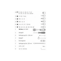 Projahn 1/4 Steckschlüssel Satz 46-tlg. proficraft, 72 Zahn Knarre -Schlüssel Shop 11847117 3