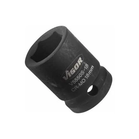VIGOR Schlagschrauber Steckschlüsseleinsatz, Kurz, Vierkant Hohl 12,5 Mm (1/2), Außen-Sechskant Profil, 18 Mm 6 VIGOR Schlagschrauber Steckschlüsseleinsatz, Kurz, Vierkant Hohl 12,5 Mm (1/2), Außen-Sechskant Profil, 18 Mm – Bild 4