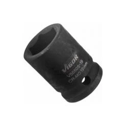 VIGOR Schlagschrauber Steckschlüsseleinsatz, Kurz, Vierkant Hohl 12,5 Mm (1/2), Außen-Sechskant Profil, 19 Mm