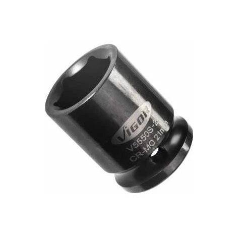 VIGOR Schlagschrauber Steckschlüsseleinsatz, Kurz, Vierkant Hohl 12,5 Mm (1/2), Außen-Sechskant Profil, 21 Mm 6 VIGOR Schlagschrauber Steckschlüsseleinsatz, Kurz, Vierkant Hohl 12,5 Mm (1/2), Außen-Sechskant Profil, 21 Mm – Bild 4