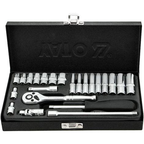 YATO Knarren-Kasten 23 Teilig Ratschenkasten 1/4 Zoll Knarre Ratsche Steckschlüssel-Satz 3 YATO Knarren-Kasten 23 Teilig Ratschenkasten 1/4 Zoll Knarre Ratsche Steckschlüssel-Satz