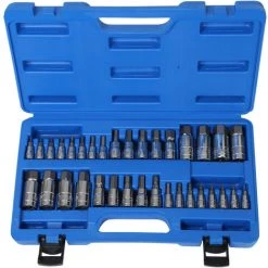 WILTEC 32tlg Sechskant Bit Set Aus Chrom-Vanadium-Stahl Stecknuss-Satz 1/4", 3/8" Und 1/2" Antriebsprofil -Schlüssel Shop 15566841 3