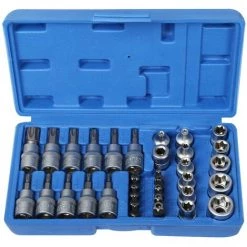 WILTEC 34tlg Vielzahn Steckschlüssel Set Mit 3/8" Und 5/16" Antrieb, Universell Einsetzbar -Schlüssel Shop 15566842 3