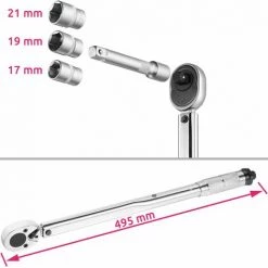 TECTAKE Drehmomentschlüssel Set 5-tlg. - Maulschlüssel, Ratsche, Steckschlüssel - Silber -Schlüssel Shop 17114858 3