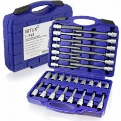 BITUXX 30 Tlg Innen Sechskant Inbus Steckschlüssel Werkzeug Set Stecknuss Nuss Satz