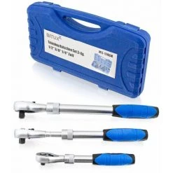 BITUXX 3 Tlg Teleskop Ratschen 1/4 3/8 1/2 Knarre Ausziehbar Umschaltknarre Set