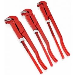 BITUXX Eckrohrzange Rohrzange Wasserpumpenzange Zange Abgewinkelt 90° (3er Set (1/1,5/2 Zoll))