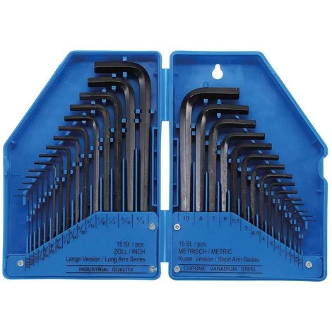 BGS WERKZEUGE Winkelschlüssel-Satz Zollmaße/metrisch Innensechskant 30-tlg. 810 3 BGS WERKZEUGE Winkelschlüssel-Satz Zollmaße/metrisch Innensechskant 30-tlg. 810