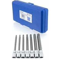 BITUXX 7 Tlg Innen Torx Nuss Satz Stecknuss Werkzeug Bitsatz Nüsse 3/8" Extra Lang T25 T30 T40 T45 T50 T55 T60