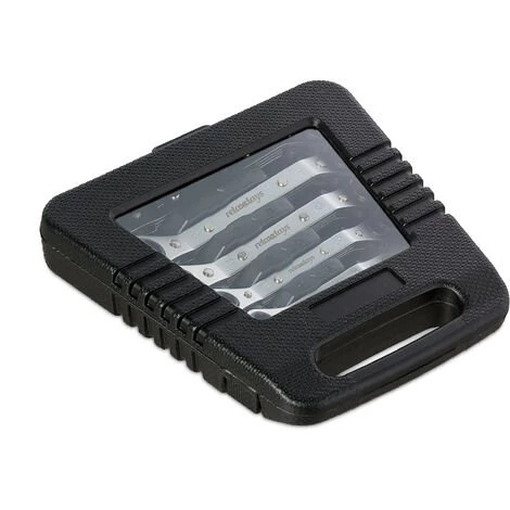 Relaxdays Ringratschenschlüssel Set 6-teilig, 6 - 15, 17 & 19 Mm, Im Koffer, Umschaltbare Ratsche, Ringschlüssel, Silber 4 Relaxdays Ringratschenschlüssel Set 6-teilig, 6 - 15, 17 & 19 Mm, Im Koffer, Umschaltbare Ratsche, Ringschlüssel, Silber – Bild 2