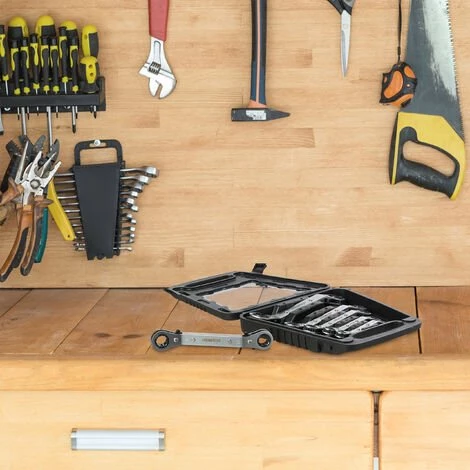 Relaxdays Ringratschenschlüssel Set 6-teilig, 6 - 15, 17 & 19 Mm, Im Koffer, Umschaltbare Ratsche, Ringschlüssel, Silber 5 Relaxdays Ringratschenschlüssel Set 6-teilig, 6 - 15, 17 & 19 Mm, Im Koffer, Umschaltbare Ratsche, Ringschlüssel, Silber – Bild 3