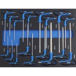 TRUTZHOLM® / BAUMARKTPLUS Profi Werkstattwagen Einlage Blau Inbussschlüsselsatz Torx T-Griff Inbusschlüssel 18 Tlg. Schaum 520x400mm