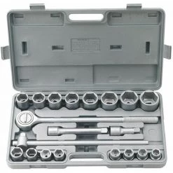 3/4" STECKSCHLÜSSEL SATZ 19-50 MM AUFSTECKSCHLÜSSEL 20TLG NUSS KASTEN FERVI 0181