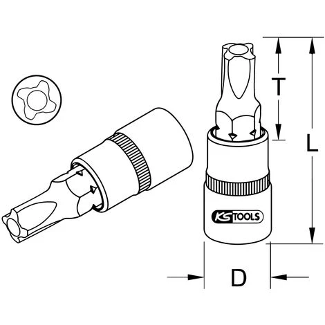 KSTOOLS® KS TOOLS 3/8" Bit-Stecknuss Für MTS MORTORq®-Schrauben, MTS0 4 KSTOOLS® KS TOOLS 3/8" Bit-Stecknuss Für MTS MORTORq®-Schrauben, MTS0 – Bild 2