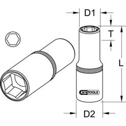 KSTOOLS® KS TOOLS 1/2" Sechskant-Stecknuss, Lang, 11/16'' -Schlüssel Shop 31270627 2