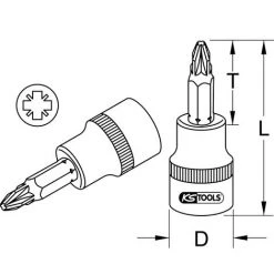 KSTOOLS® KS TOOLS 1/2" Bit-Stecknuss, PZ2 -Schlüssel Shop 31270829 2