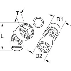 KSTOOLS® KS TOOLS 3/8" Sechskant-Stecknuss Mit Gelenk, 15mm -Schlüssel Shop 31271002 2