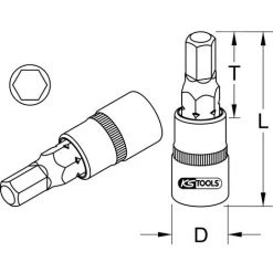 KSTOOLS® KS TOOLS 1/2" Bit-Stecknuss Innensechskant, Kurz, 3/4"