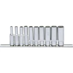 KSTOOLS® KS TOOLS 1/4" 12-kant-Stecknuss-Satz, Lang, 10-tlg