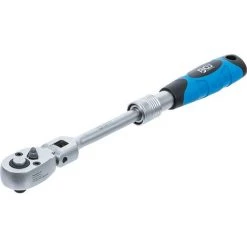 BGS Technic Umschaltknarre, Ausziehbar, Abwinkelbar | Abtrieb Außenvierkant 6,3 Mm (1/4") | 175 - 225 Mm