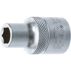 BGS Technic Steckschlüssel-Einsatz Sechskant | Antrieb Innenvierkant 12,5 Mm (1/2") | SW 9 Mm