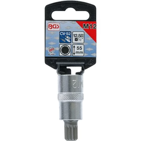 BGS Technic Bit-Einsatz | Antrieb Innenvierkant 12,5 Mm (1/2") | Innenvielzahn (für XZN) M12 4 BGS Technic Bit-Einsatz | Antrieb Innenvierkant 12,5 Mm (1/2") | Innenvielzahn (für XZN) M12 – Bild 2