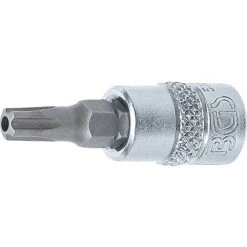 BGS Technic Bit-Einsatz | Antrieb Innenvierkant 6,3 Mm (1/4") | TS-Profil (für Torx Plus) Mit Bohrung TS27