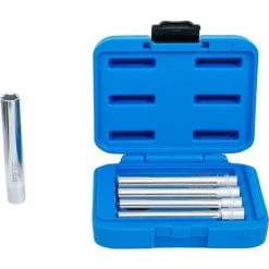 BGS Technic Steckschlüssel-Einsatz-Satz, Sechskant, Extra Tief | Antrieb Innenvierkant 10 Mm (3/8") | SW 8 - 14 Mm | 5-tlg.