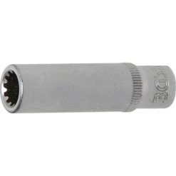 BGS Technic Steckschlüssel-Einsatz Gear Lock, Tief | Antrieb Innenvierkant 6,3 Mm (1/4") | SW 8 Mm