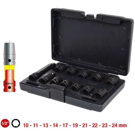 KSTOOLS KS TOOLS 1/2" Sechskant-Kraft-Stecknuss-Satz, Kurz, 12-tlg 5 KSTOOLS KS TOOLS 1/2" Sechskant-Kraft-Stecknuss-Satz, Kurz, 12-tlg – Bild 3