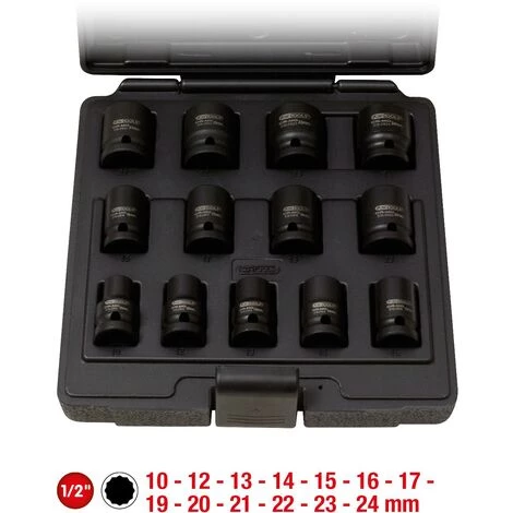 KSTOOLS KS TOOLS 1/2" 12-kant-Kraft-Stecknuss-Satz, Kurz, 13-tlg 5 KSTOOLS KS TOOLS 1/2" 12-kant-Kraft-Stecknuss-Satz, Kurz, 13-tlg – Bild 3
