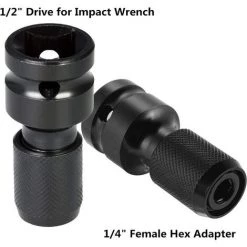 2er-Pack 1/2 "Vierkant- Bis 1/4" Sechskant-Buchsenadapter, Schnellspanner-Konverter Für Schlagratschenschlüssel Und Schraubendreher-Bithalter-Buchse SOEKAVIA -Schlüssel Shop 33009215 3