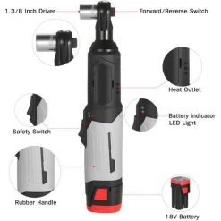 HAPPYSHOPPING Lithium-Batterie-Ratschenschlüssel Lithium-Batterie-wiederaufladbarer Schraubenschlüssel, Rechtwinkliger, Verbesserter Europäischer Standard,Zwei Batterien Und Eine Ladung - Zwei Batterien Und Eine Ladung -Schlüssel Shop 33374056 3
