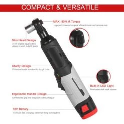HAPPYSHOPPING Lithium-Batterie-Ratschenschlüssel Lithium-Batterie-wiederaufladbarer Schraubenschlüssel, Rechtwinkliger, Verbesserter Europäischer Standard,Zwei Batterien Und Eine Ladung - Zwei Batterien Und Eine Ladung -Schlüssel Shop 33374056 5