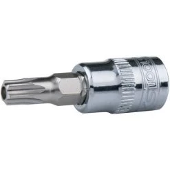 KSTOOLS® KS TOOLS 1/4" CHROMEplus Bit-Stecknuss Torx Mit Stirnlochbohrung,TB20