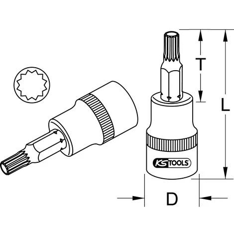 KSTOOLS® KS TOOLS 1/2" Bit-Stecknuss XZN, M18, 55 Mm 4 KSTOOLS® KS TOOLS 1/2" Bit-Stecknuss XZN, M18, 55 Mm – Bild 2