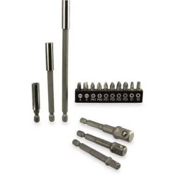 Masterproof Steckschlüssel-Adapter-Bit Satz Verlängerungen, 6,3 Mm, Sechskant, 16-tlg.