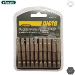MOTA HERRAMIENTAS Pack 10 Sechskantadapter T. Kugel 50mm 1-4 10St. bab062