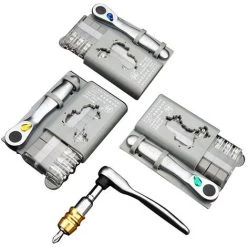 HAPPYSHOPPING 12-teiliges Mini-Ratschen-Schraubendreher-Set Ratschenschlüssel-Set,FO-9212A, Silber - FO-9212A, Silber