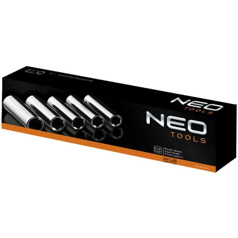 NEO TOOLS 11 Tlg. Stecknuss Set Lang, 1/2", 10-24mm CrV 5 NEO TOOLS 11 Tlg. Stecknuss Set Lang, 1/2", 10-24mm CrV – Bild 3