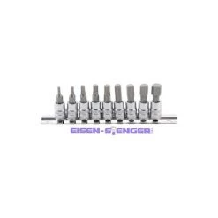 BGS TECHNIC Bit-Einsatz-Satz | Antriebe Innenvierkant 6,3 Mm (1/4") | Innensechskant 3/32" - 3/8" | Zollgrößen | 9-tlg.