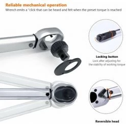 TACKLIFE Professional 1/2" (42-210 NM) Drehmomentschlüssel, 24T Kalibrierverlängerungsstange, 3/8" Reduzierstück, HTW2B Reparaturzertifizierungsbox -Schlüssel Shop 40459736 4