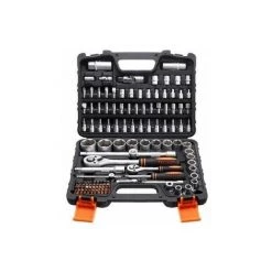 TACKLIFE 1/2" & 1/4" Wende-Steckschlüsselsatz Drehgriff, Verlängerungsstange, Fahrerkoffer, SWS5A Kfz-Elektrowerkzeug-Kit -Schlüssel Shop 40459741 2